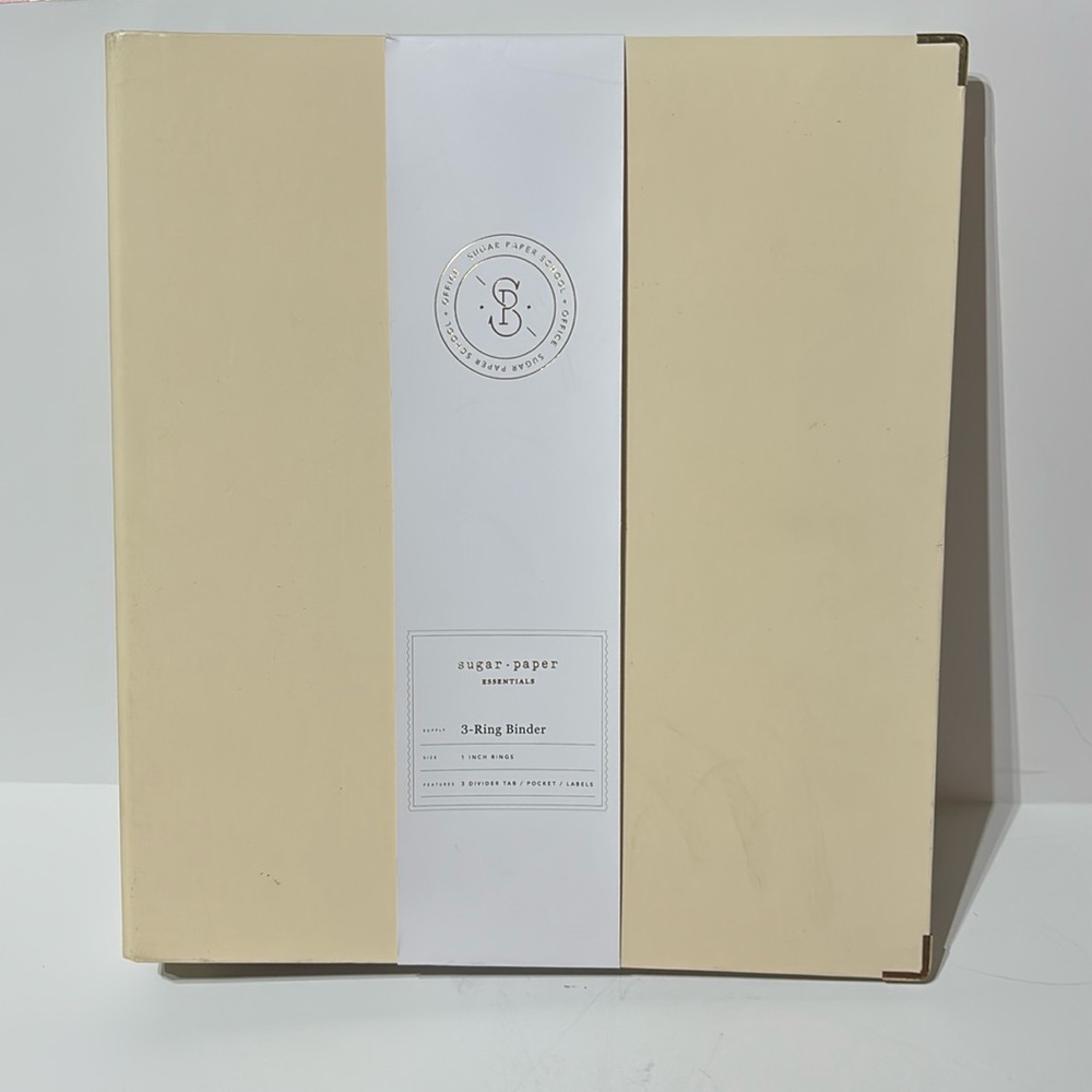 Sugar Paper Cream 3 Ring Binder with Divider Tabs